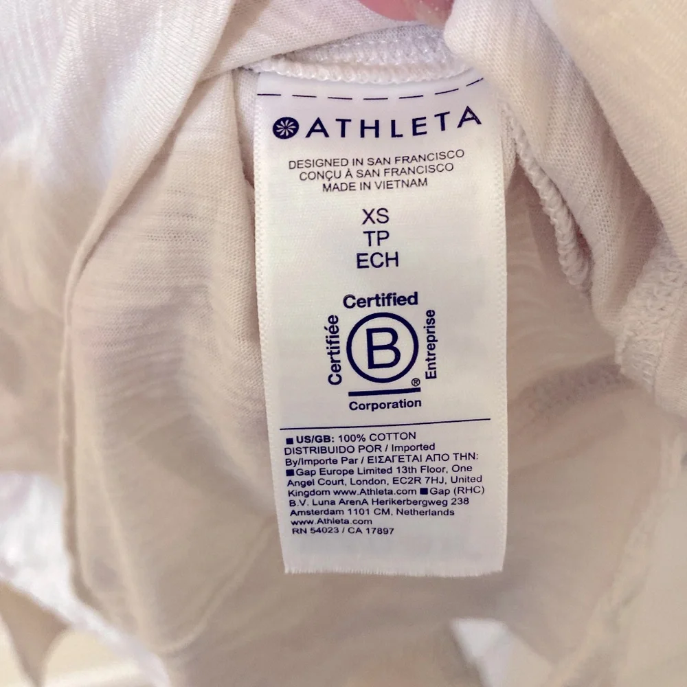 ATHLETA BUNDLE Cream Long Sleeve Slub Crop Top & Elation Snow Dye 7/8 Legging XS - Picture 7 of 9
